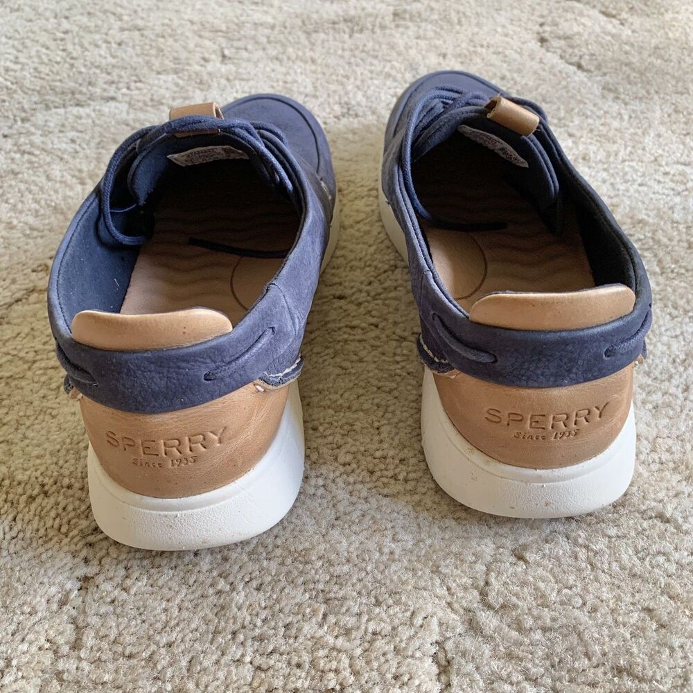 Sperry Women’s Coastal Plushwave Navy Blue Low Top Leather Boat Shoes/Sneakers 8 - Picture 5 of 14